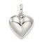 Sterling Silver Puffed Heart Charm Pendant Jewelry 22mm x 16mm